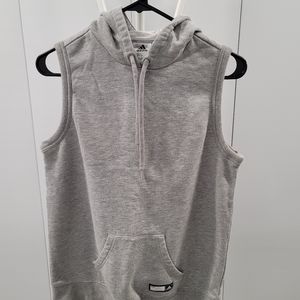 Adidas Gray Muscle Hoodie Small